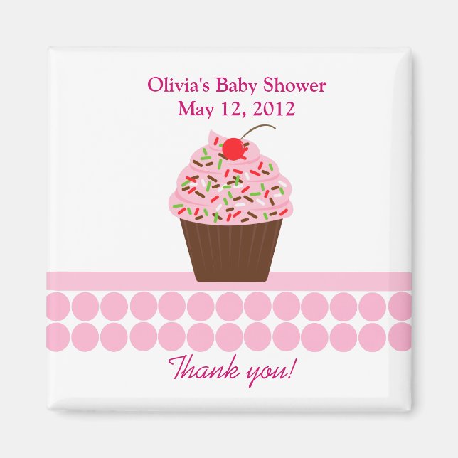 YUMMY MUFFINSS Baby Shower Favor Magnet (Framsidan)