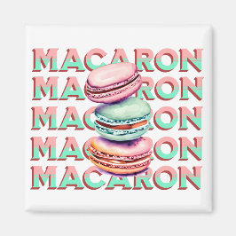 Yummy Pastel Macaron Cookies with Vintage Vibe Magnet