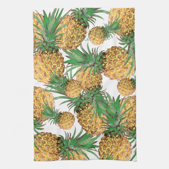 Yummy Pineapple Mönster Skriv ut frukt Kökshandduk (Vertikal)