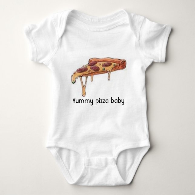 Yummy pizza baby tee shirt (Framsida)