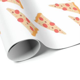 Yummy Pizza och Pepperoni Foodie Watercolor Patter Presentpapper