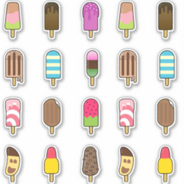 Yummy Popsicle Ice Cream-sortimentet Klistermärken