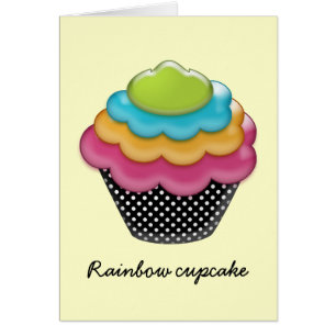 Yummy rainbow cuppie hälsningskort
