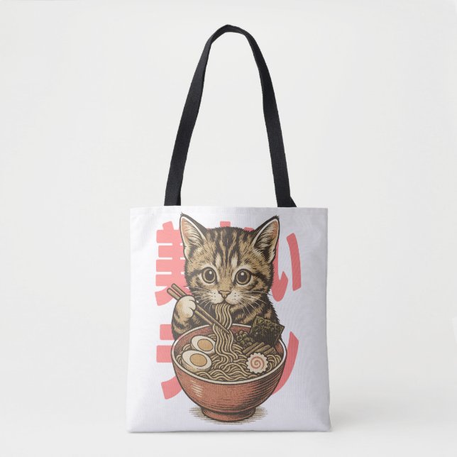 Yummy Ramen Kitten Tygkasse (Framsida)