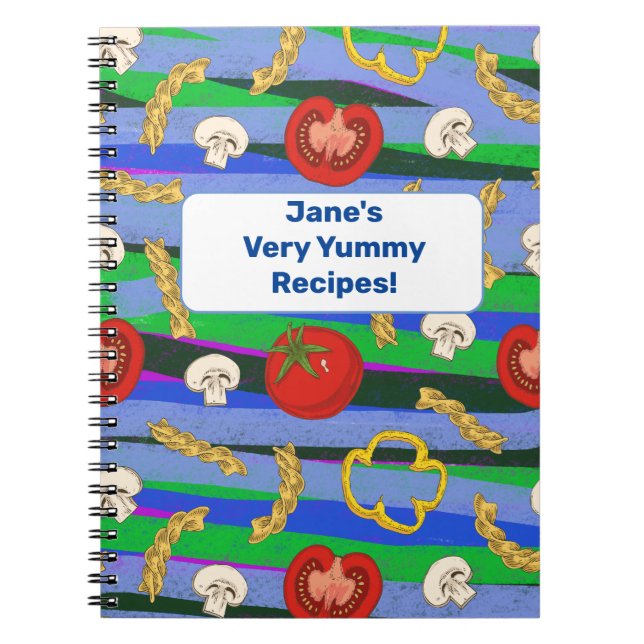 Yummy recept bok att personifiera för kocken anteckningsbok (Framsidan)