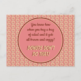 Yummy Rosa Sprinkle Donut Mönster och Funny Quote Vykort