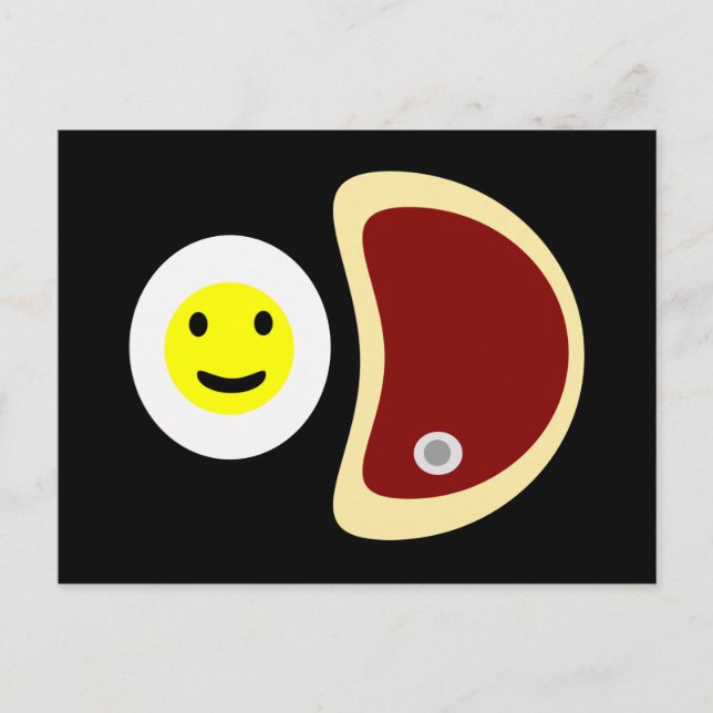 Yummy Steak och Eggs Vykort (Framsida)