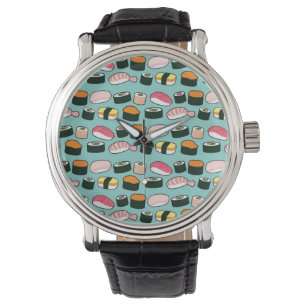 Yummy Sushi Roligt Illustrated Mönster Armbandsur