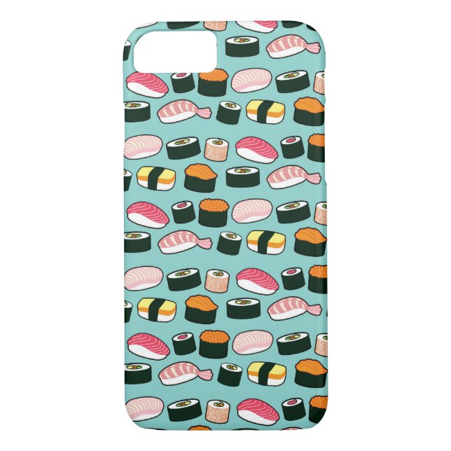 Yummy Sushi Roligt Illustrated Mönster Case-Mate iPhone Skal (Baksida)