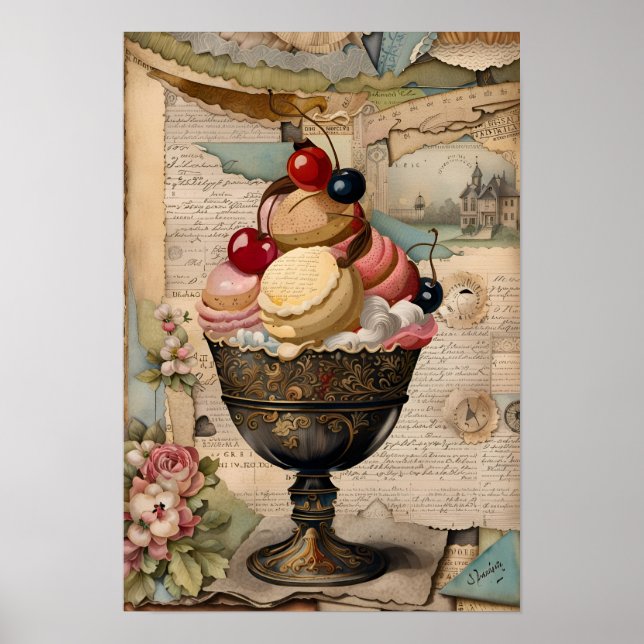 Yummy Sweets Vintage Collage Poster (Framsidan)