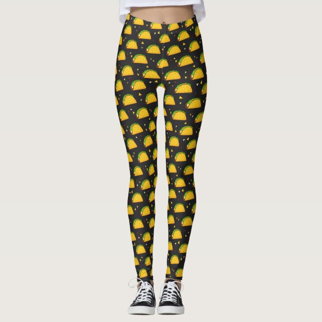 Yummy Taco Mönster Leggings (Framsida)