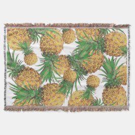 Yummy Tropical Pineapple Mönster Throw Blanket Filt
