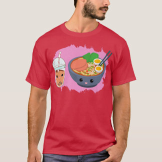 Yummy Tshirt Ramen Noodles Bowl och Boba Bubble te T Shirt