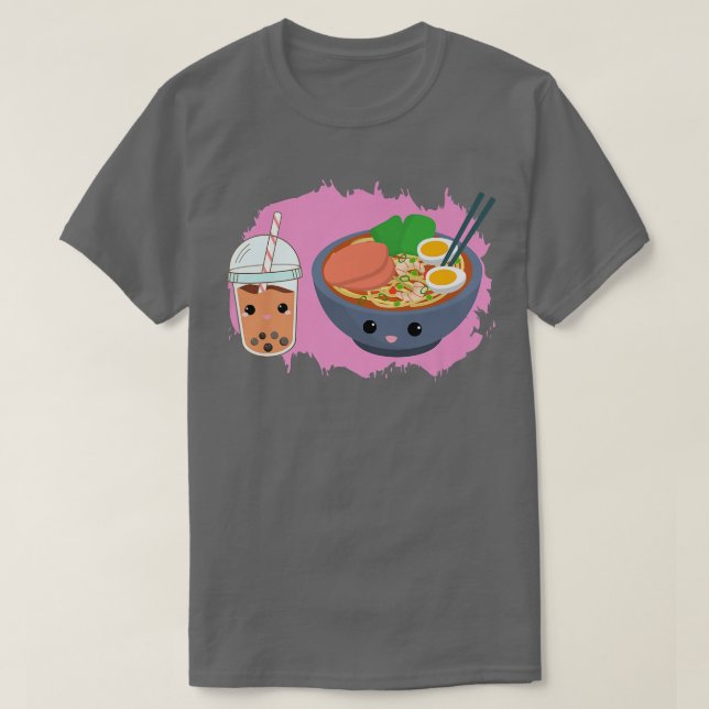 Yummy Tshirt Ramen Noodles Bowl och Boba Bubble te T Shirt (Design framsida)