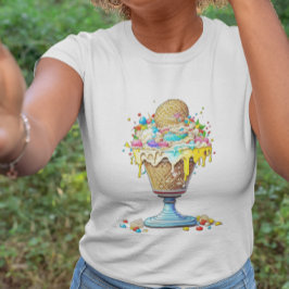 Yummy Whimsical Ice Cream Sundae T Shirt