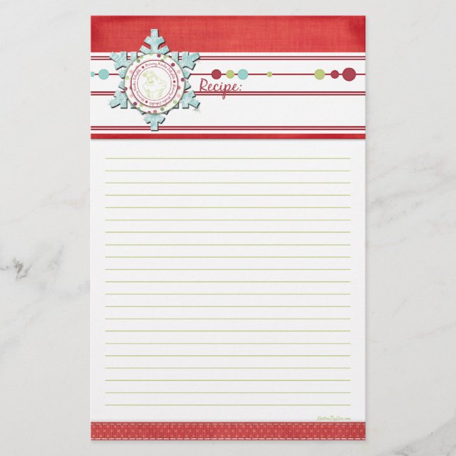Yummy Winter Delight Rececipe Stationery Brevpapper (Framsida)