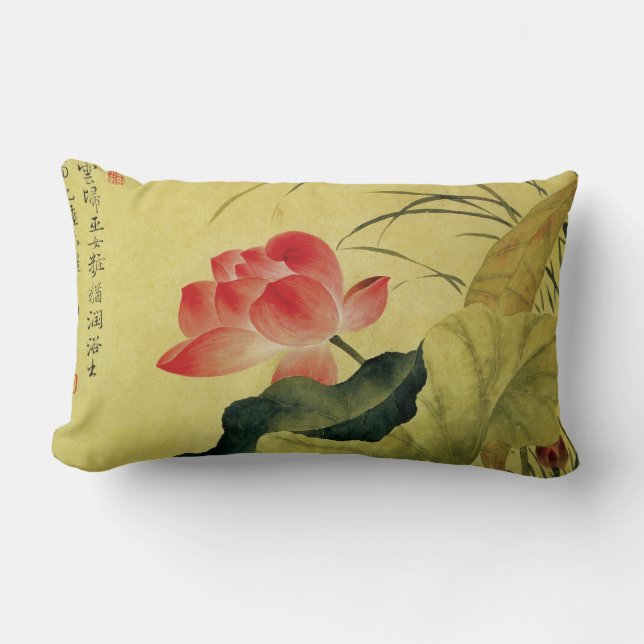 Yun Shouping's Lotus Flower Lumbarkudde (Framsida)