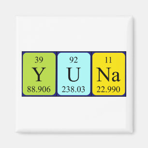 Yuna Periodisk bord namn magnet