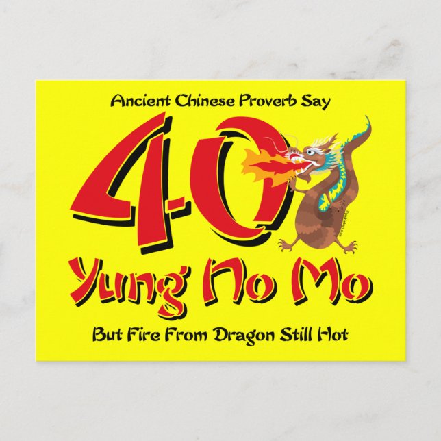 Yung No Mo 40th Birthday Postcard Investigation Inbjudan Vykort (Framsida)