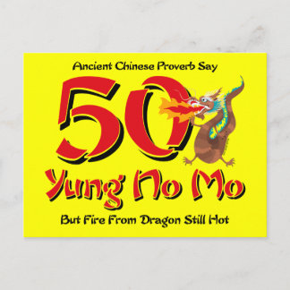 Yung No Mo 50 Birthday Postcard Call Inbjudan Vykort