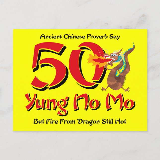 Yung No Mo 50 Birthday Postcard Call Inbjudan Vykort (Framsida)