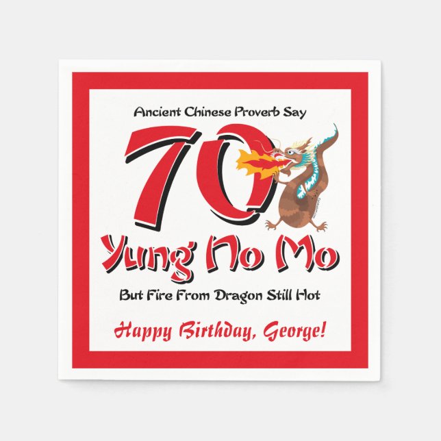 Yung No Mo 70 Birthday Pappersservett (Framsidan)