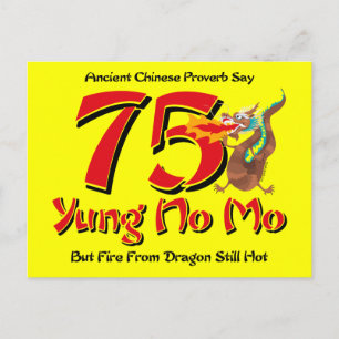 Yung No Mo 75:e Birthday Postcard Call Inbjudan Vykort