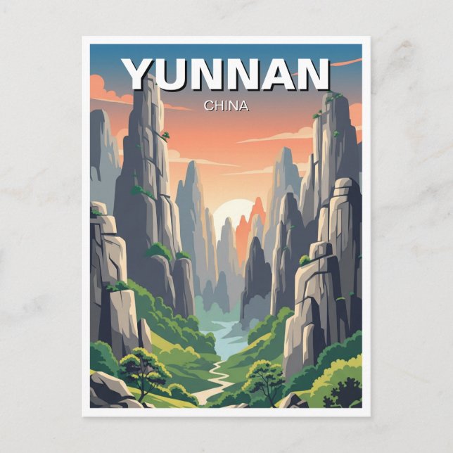 Yunnan Stone Forest China Vykort (Framsida)