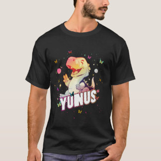 YUNUS - Cute Boy Namn med söt Dinosaur T Shirt