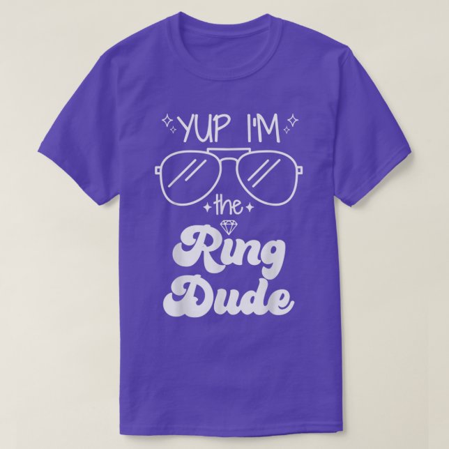 Yup Im, Ring, Ring Bearer Funny Bröllop Par T Shirt (Design framsida)