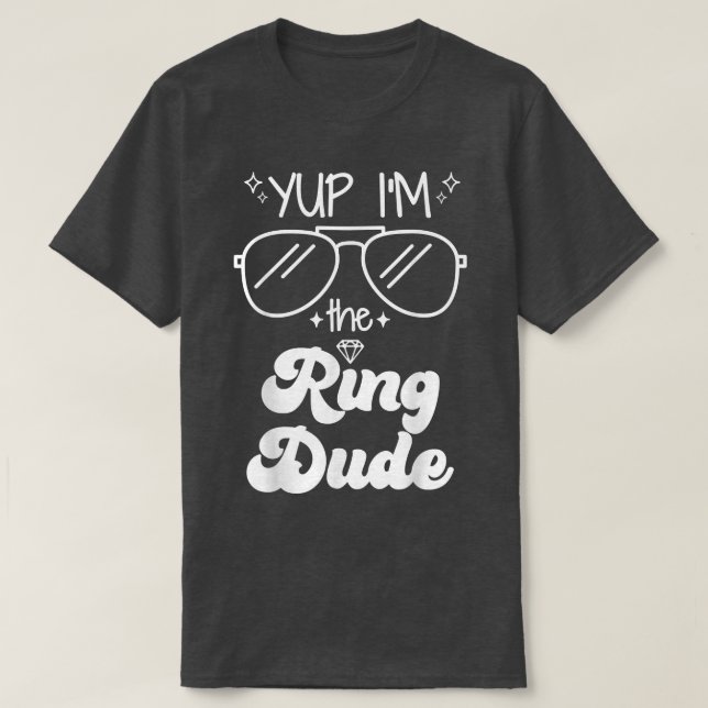 Yup Im, Ring, Ring Bearer Funny Bröllop Par T Shirt (Design framsida)