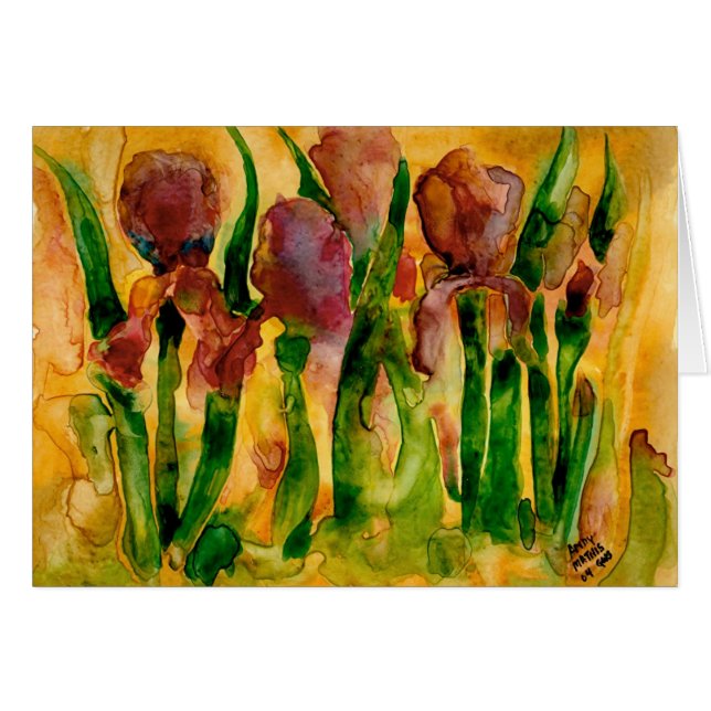 Yupo Irises Hälsningskort (Framsidan Horizontal)