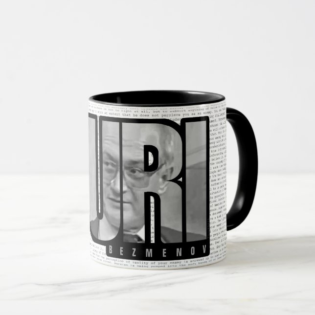 Yuri Bezmenov-citattextkaffe Mugg (Framsida höger)