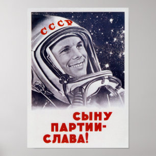 Yuri Gagarin - sovjetisk utrymmepropaganda Poster