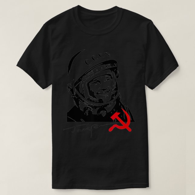 Yuri Gagarin USSR Roscosmos Cosmonaut T Shirt (Design framsida)