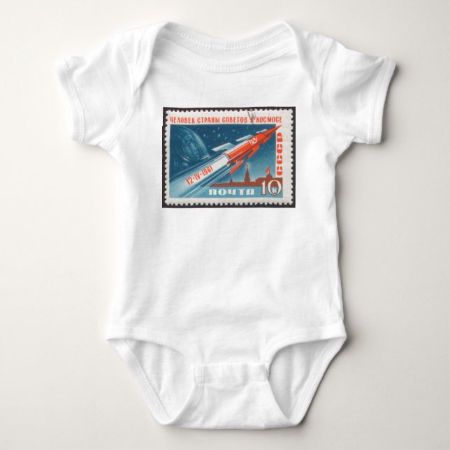 Yuri Gagarin Vostok 1 är 1st Man i rymden T-shirt (Framsida)