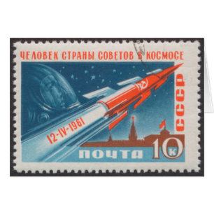 Yuri Gagarin Vostok 1 är den 1st manen i utrymme OBS Kort