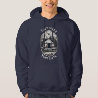 Yurt Älskare Yurt Lifer Funny Yurt Tält Hoodie