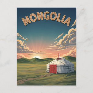 Yurt in Mongolia Travel Vykort