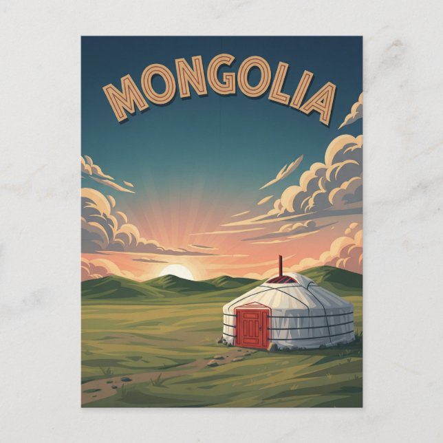 Yurt in Mongolia Travel Vykort (Framsida)