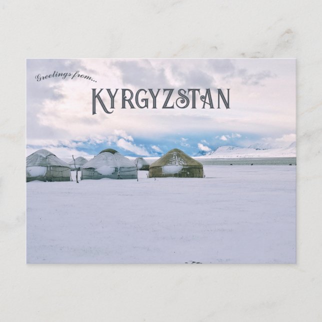 Yurt-lägret Sonkul Sjö Kyrgyzstan Postcard Vykort (Framsida)