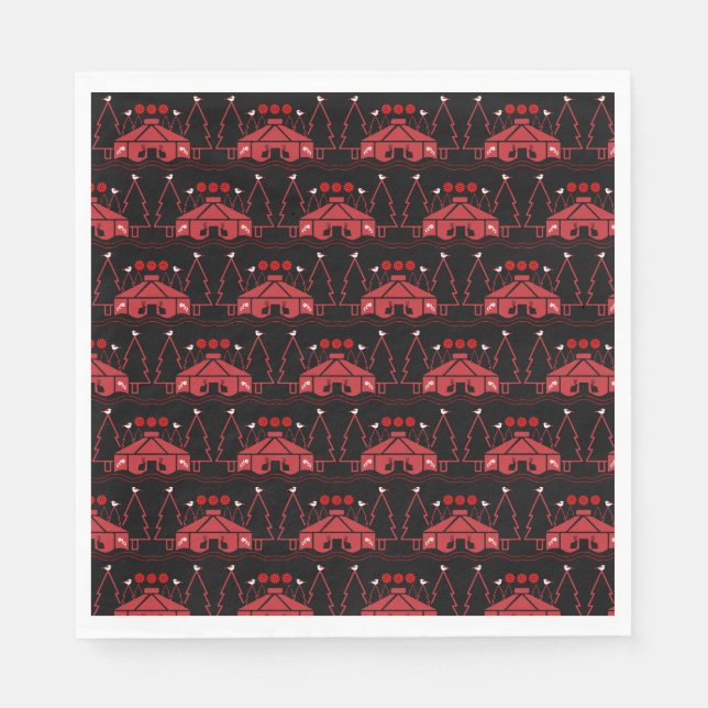 Yurt som bor i naturen pappersservett (Framsidan)