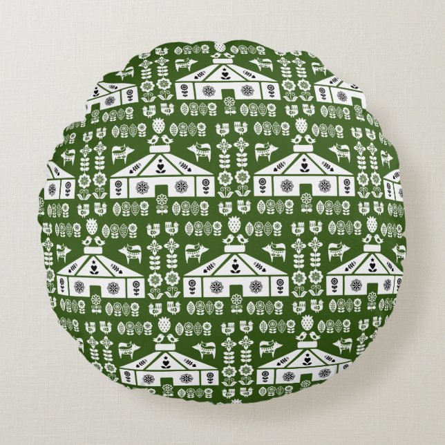 Yurt som bor i naturen rund kudde (Framsidan)