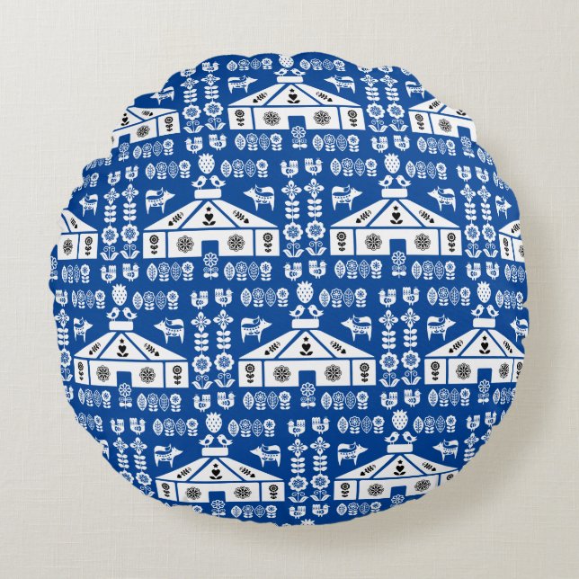 Yurt som bor i naturen rund kudde (Framsidan)