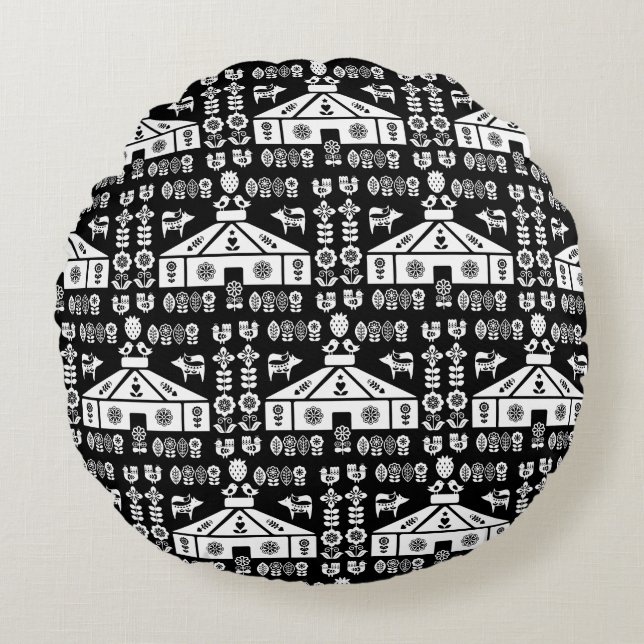 Yurt som bor i naturen rund kudde (Framsidan)