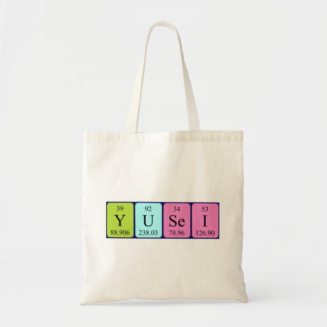 Yusei periodiskt bord namn tote bag tygkasse (Framsidan)