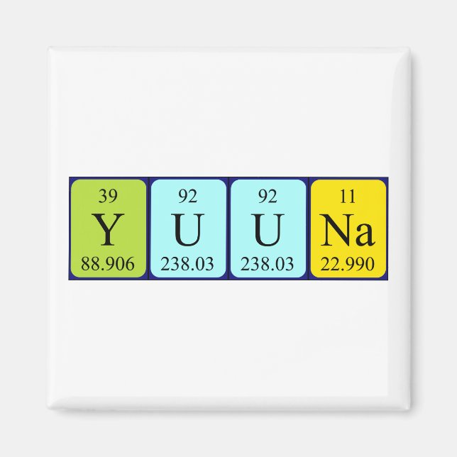 Yuuna periodiskt bord namn magnet (Framsidan)