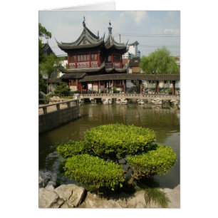 Yuyan-trädgården, Shanghai, China Hälsningskort