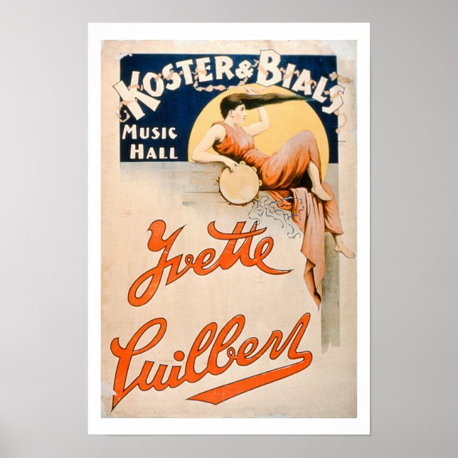 "Yvette Guilbert (c.1869-1944) i Koster och Bial" Poster (Framsidan)