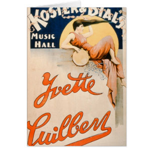 'Yvette Guilbert (c.1869-1944) på Koster och Bial Hälsningskort